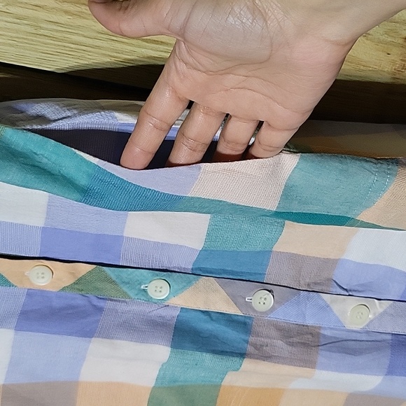 Madewell Rainbow Plaid Button Dress - Picture 3 of 6